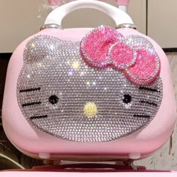 Hello Kitty BLING Travel Cosmetic Case Box Beauty Makeup Case Bag Organizer - Picture 1 of 9
